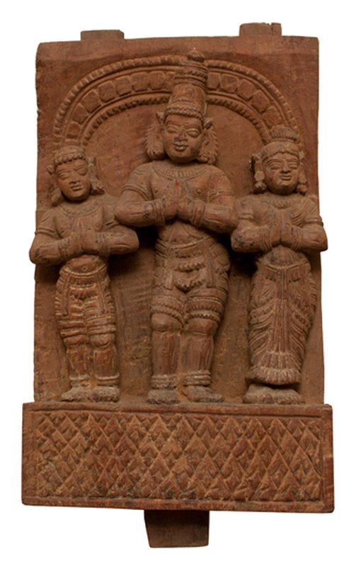 Early 19th Century Panel from India Lord Vishnu and Attendants Early 19th Century Panel from India Lord Vishnu and Attendants
