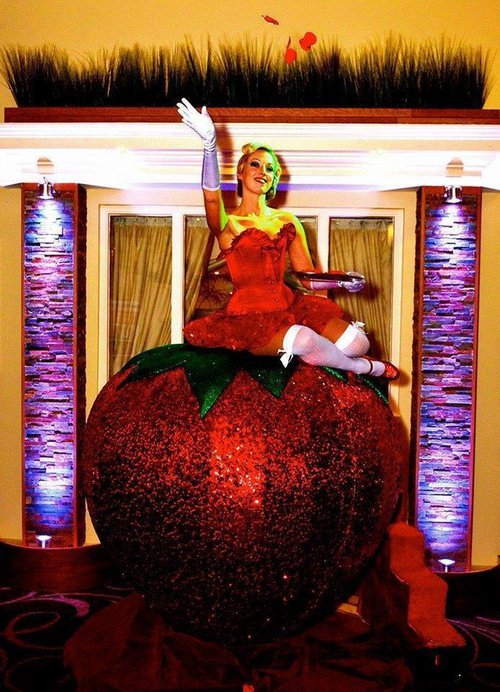 Gigantic Sequin Strawberry prop Gigantic Sequin Strawberry prop