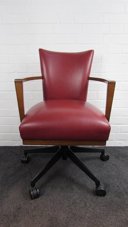 Red Leather Morgan Office Swivel Chairs