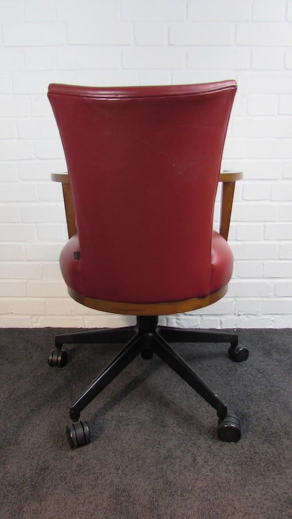 Red Leather Morgan Swivel Chairs
