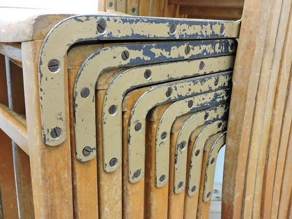 34 Stacking Chairs Vintage Church Chapel School Industrial Retro
