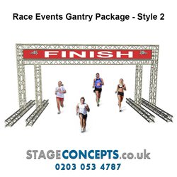 Race Start and Finish Line Truss Gantry System Style 1 - H3m x W6m