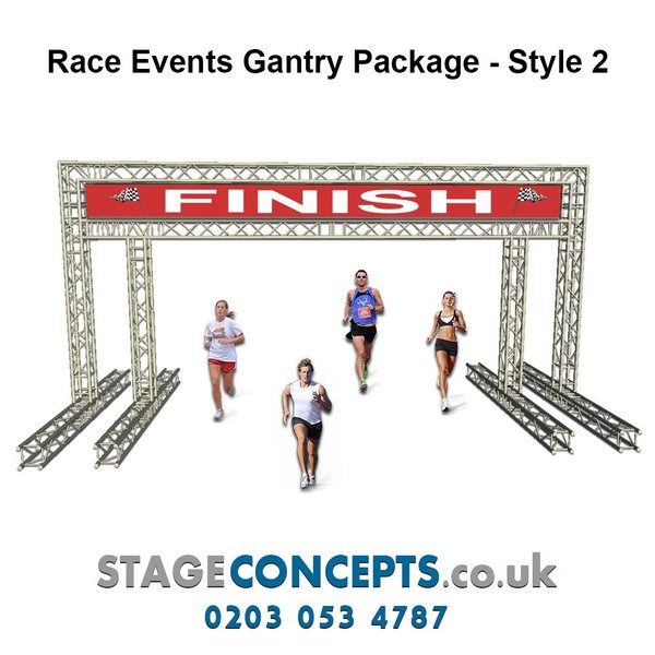 Race Start and Finish Line Truss Gantry System Style 1 - H3m x W6m