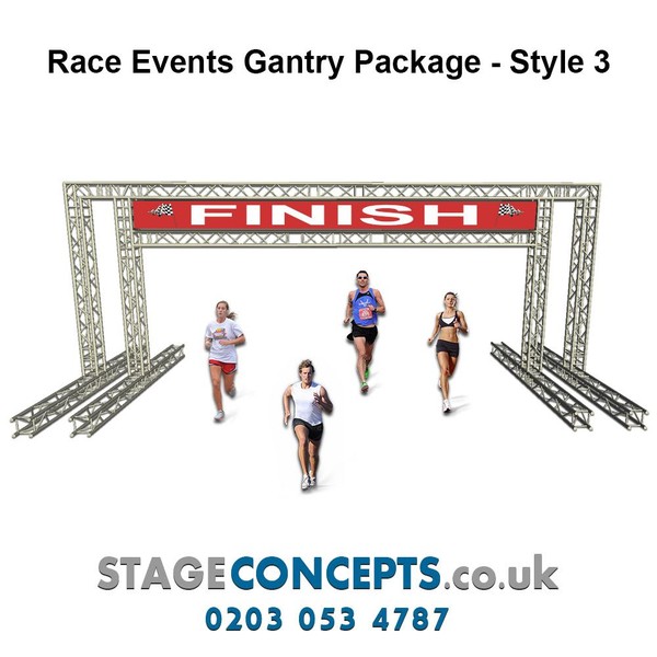 Race Start and Finish Line Truss Gantry System Style 1 - H4m x W8m