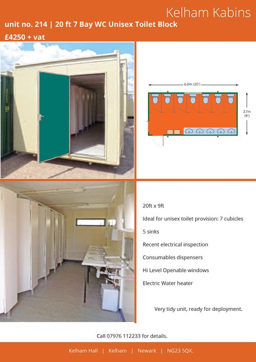 20ft x 9ft Unisex Portable Toilet Block 20ft x 9ft Unisex Portable Toilet Block