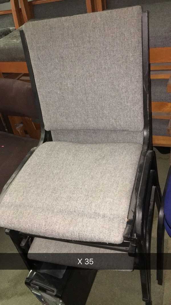 35x Grey Cushioned Stacking Chairs