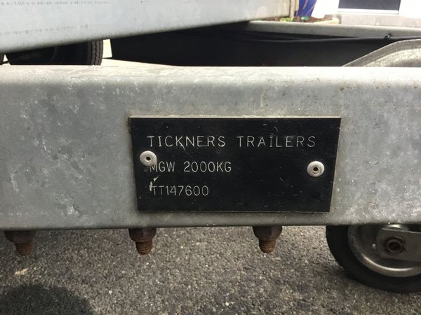 Twin Axle Braked Tickners Trailer 8 x 5
