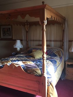 Solid Pine Four Poster Bed and Wardrobe Set