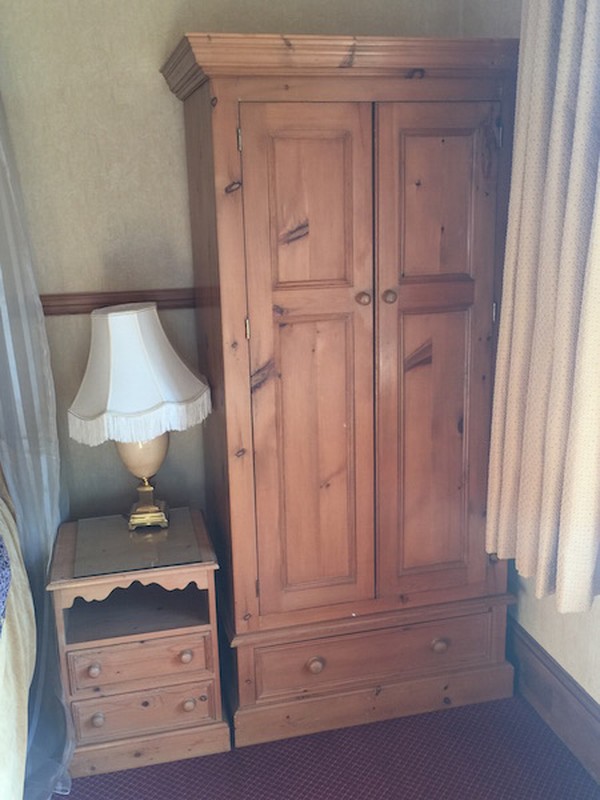 Solid Pine Four Poster Bed and Wardrobe Set