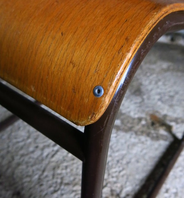 Newport Original PEL Tubular Metal and Plywood Stacking Chairs c1955