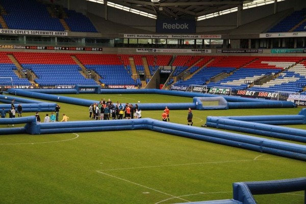 3x Huge Inflatable Square Walled Football Pitches