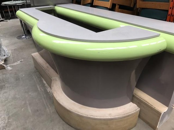 Wooden Green Counter For Shop