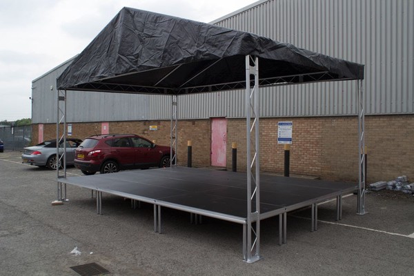 New portable stage and stage roof