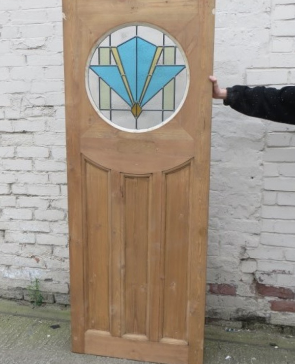 Edwardian Stained Glass Exterior Door
