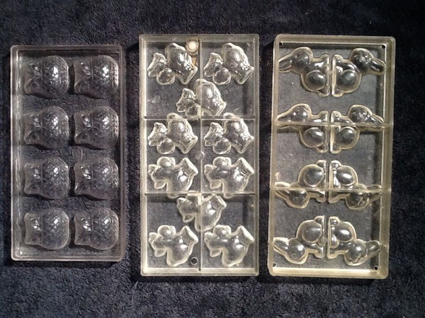 Owls birds and bunnies chocolate moulds