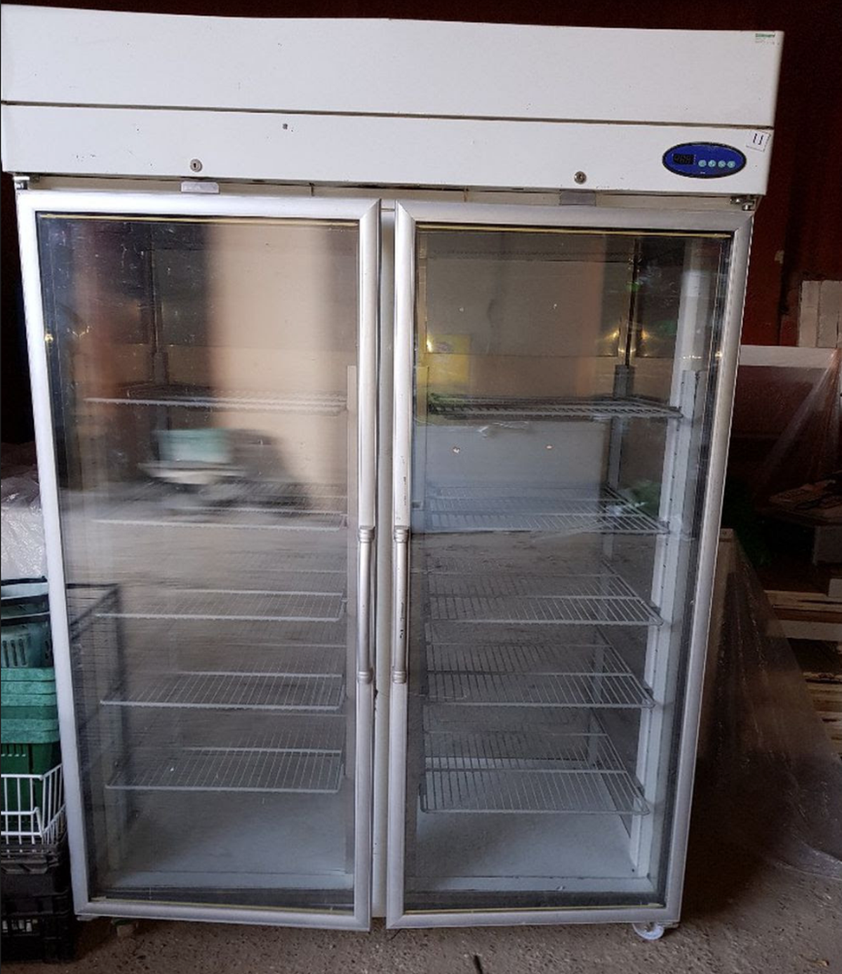 Secondhand Equipment Display Freezers Upright Double Glass Upright Freezer For Double Glass