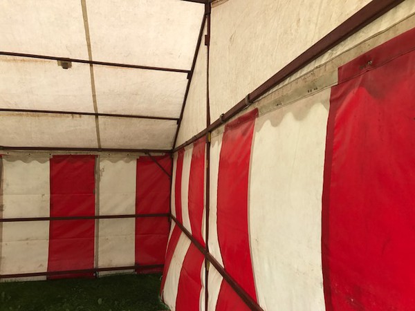 Red and White Striped Show Tent