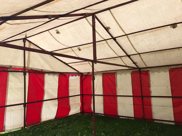 Striped Red and White Show Tent
