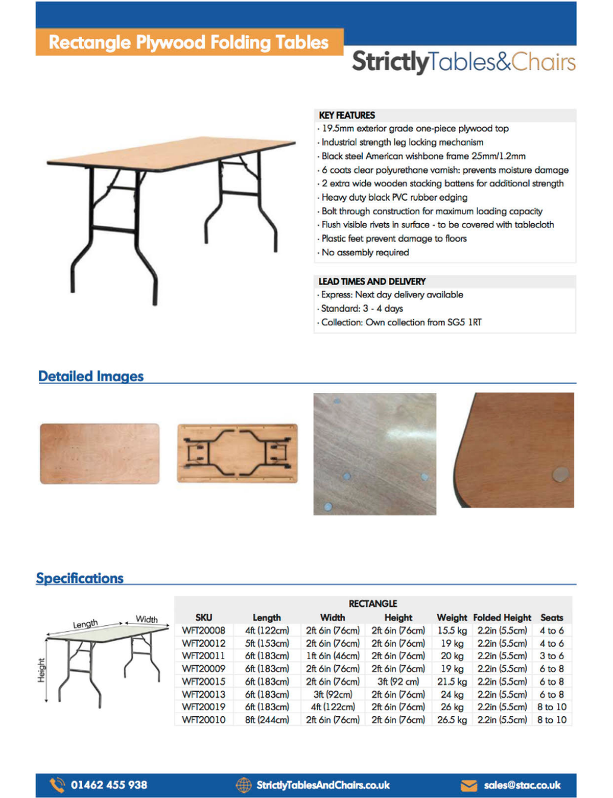 Strictly Tables And Chairs Bar Height Rectangular Plywood Table 6ft X 2ft 6in 183cm X 76cm Picnic Tables