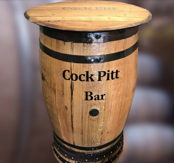 Oak whiskey barrel tables for sale