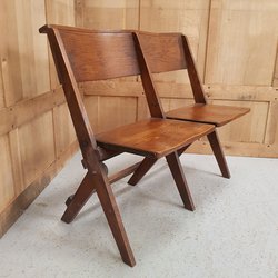 Oak 1930’s Classic Folding Benches 2 Seater