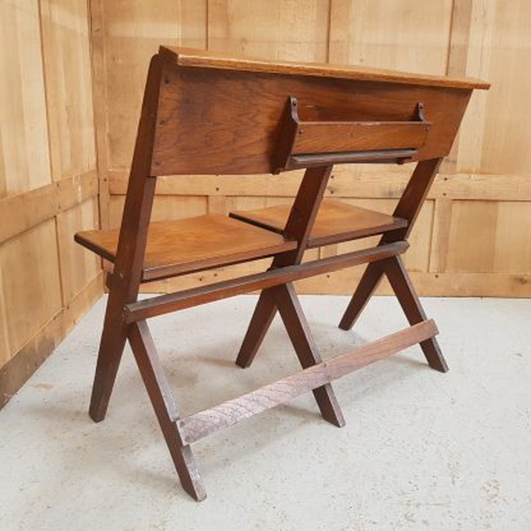Oak 1930’s Classic Folding Benches 2 Seater