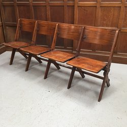 1930's oak folding benches