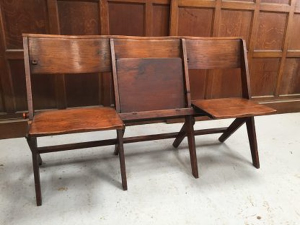 Oak 1930’s Classic Folding Benches 3 Seater