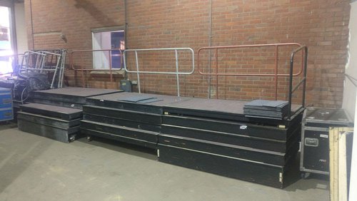 8m of Portable Tiered Seating + 72 Chairs 8m of Portable Tiered Seating + 72 Chairs