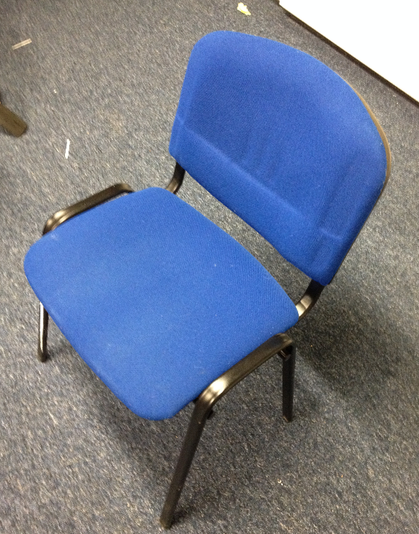 Round backed blue meeting chairs