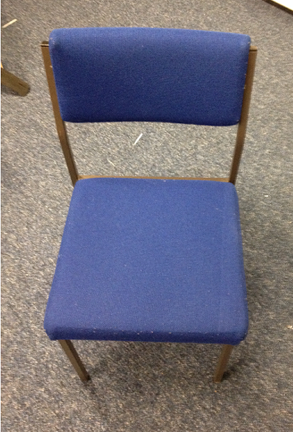 Square backed blue conference chairs