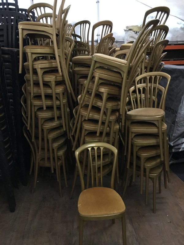 Gold banqueting chairs