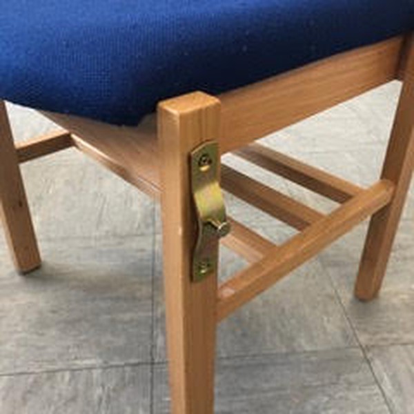 Church chairs with linking clips