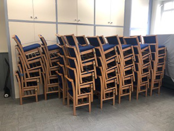 Stacking church chairs