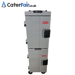 Used Stacking Rubbermaid Catermax 100 Insulated Food Storage Unit Platinum Pair