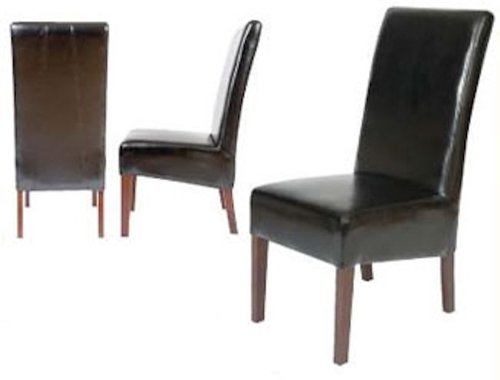 Black Faux Leather Huntingdon Side Chairs Black Faux Leather Huntingdon Side Chairs