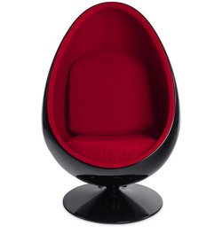 Black and Red Interior Egg Pod Chairs for Sale