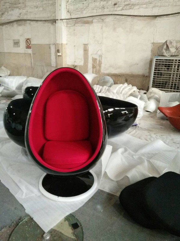 Black with Red Interior Egg Pod Chairs