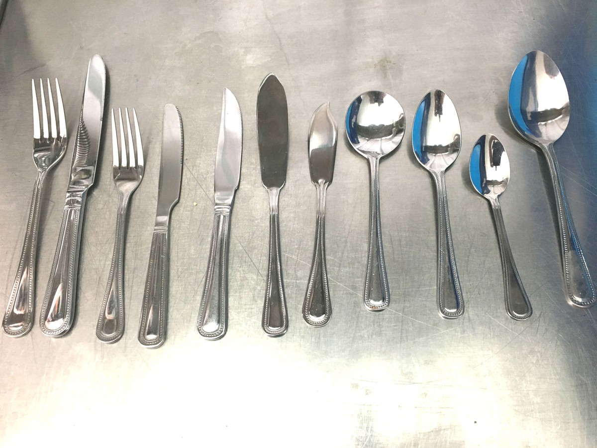 Secondhand Catering Equipment Cutlery Large Job Lot Of Bead Cutlery