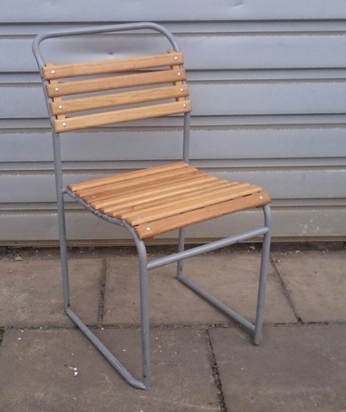 Stacking steel framed vintage chairs Stacking steel framed vintage chairs