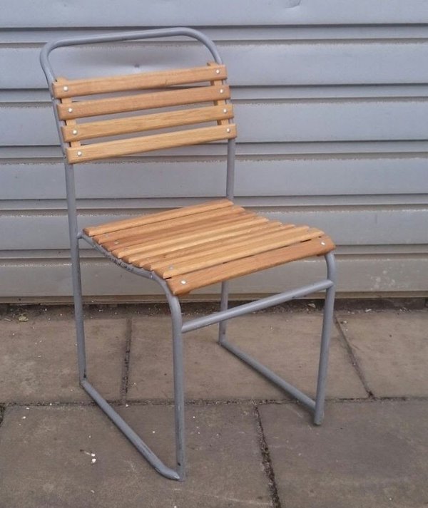 Stacking steel framed vintage chairs