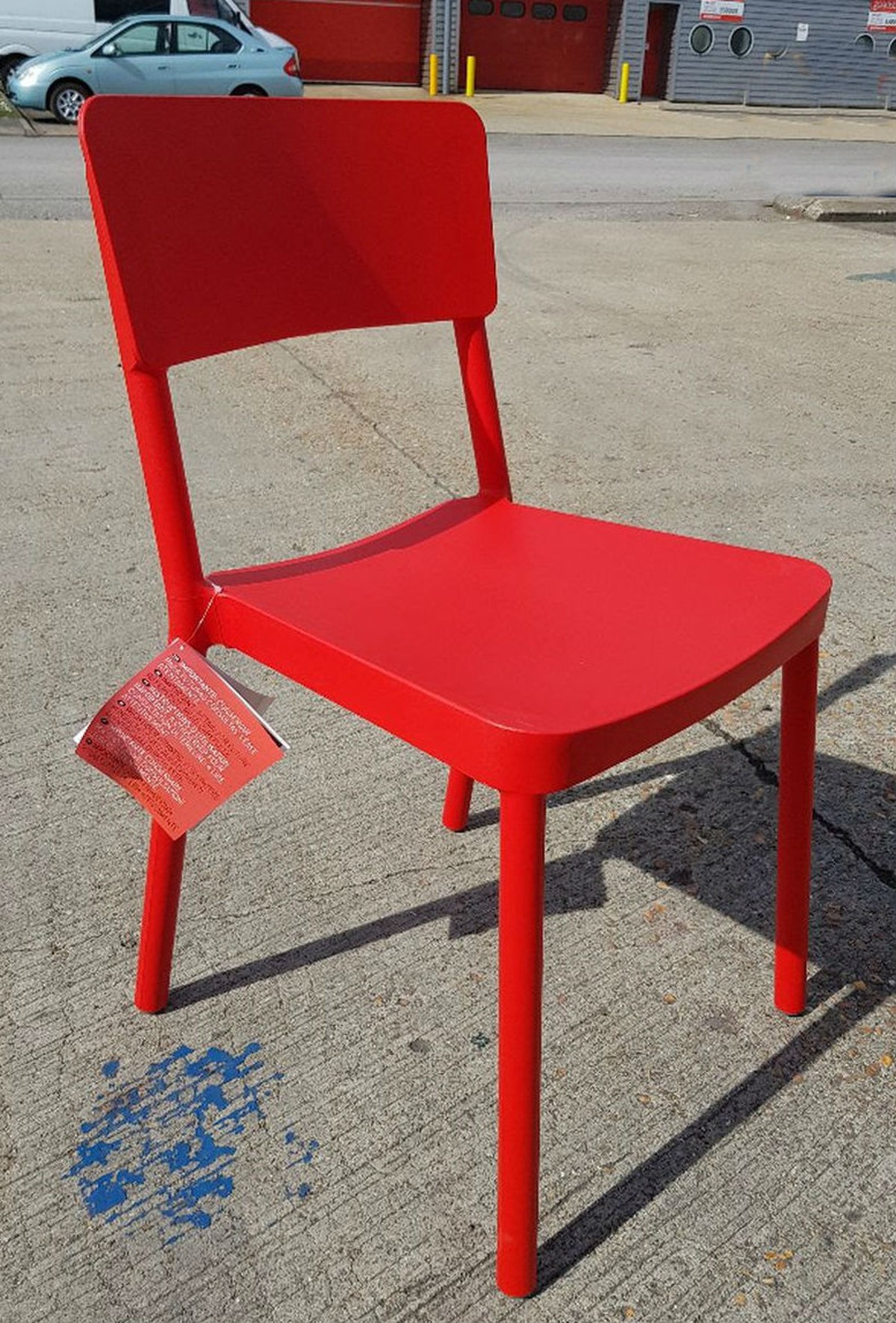Secondhand Chairs and Tables Cafe or Bistro Chairs 10x Red Plastic