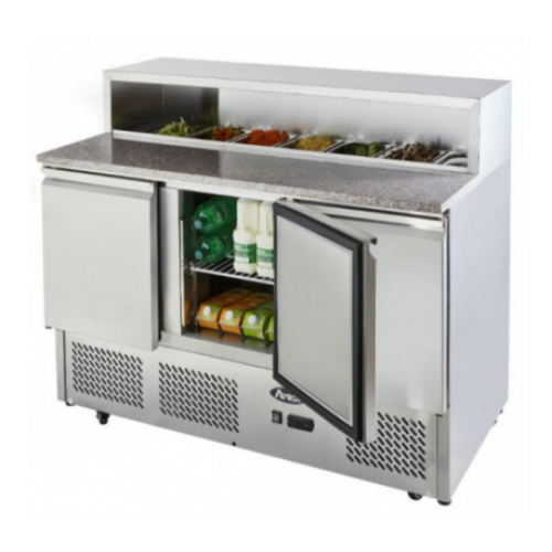 Brand New Atosa ESL3858GR 3 Door Bench Fridge Saladette	(AW9046)