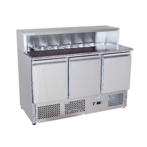 Brand New Atosa Ice-A-Cool ESL3854GR 3 Door Bench Fridge Saladette	(AW9043)