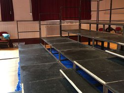 Four level tiered seating system