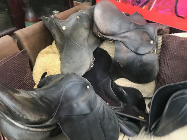 Vintage leather saddles