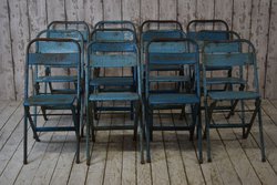 Vintage Industrial Metal Folding Chairs