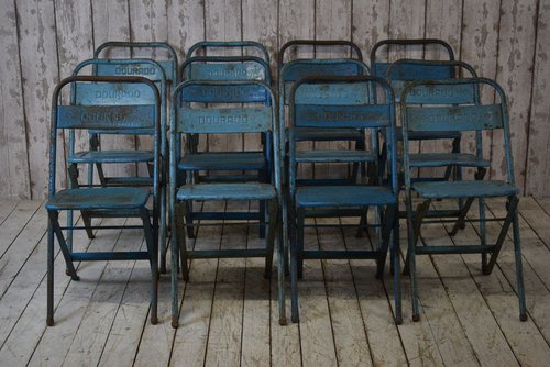Vintage Industrial Metal Folding Chairs Vintage Industrial Metal Folding Chairs