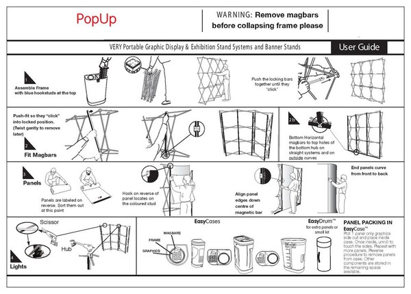 popUp stand instillation instructions