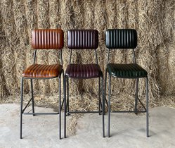 Leather high bar chair stool